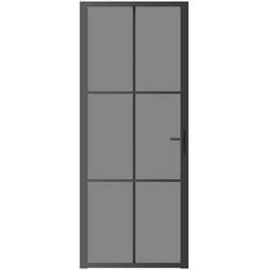 vidaXL Binnendeur - 83x201,5 cm - Zwart & Donkerdoorzichtig - Modern vidaXL Binnendeur - 83x201,5 cm - Zwart & Donkerdoorzichtig - Modern