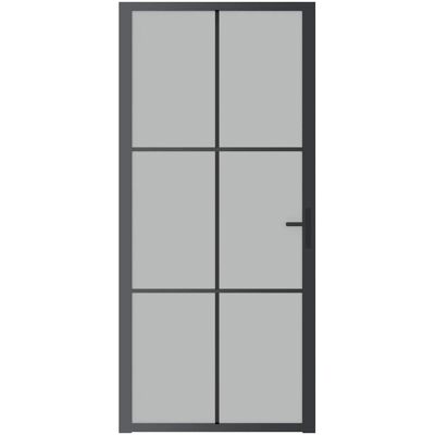 vidaXL Binnendeur - 93x201,5cm - Zwart en Transparant - Modern vidaXL Binnendeur - 93x201,5cm - Zwart en Transparant - Modern