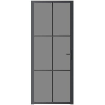 vidaXL Binnendeur - 83x201,5 cm - Zwart & Donkerdoorzichtig - Modern vidaXL Binnendeur - 83x201,5 cm - Zwart & Donkerdoorzichtig - Modern
