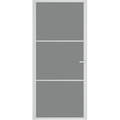 vidaXL Witte Donker Transparante 93x201,5 cm Binnendeur ESG Glas Aluminium vidaXL Witte Donker Transparante 93x201,5 cm Binnendeur ESG Glas Aluminium