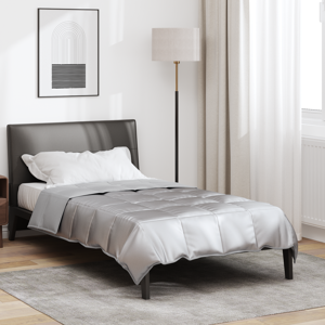 vidaXL Zomer Dekbed Zilver 135 x 220 cm Satijn en Microfiber vidaXL Zomer Dekbed Zilver 135 x 220 cm Satijn en Microfiber