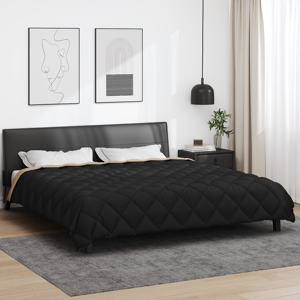vidaXL Winter Dekbed Zwart en Taupe 200 x 240 cm Microfiber vidaXL Winter Dekbed Zwart en Taupe 200 x 240 cm Microfiber