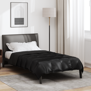 vidaXL Zomer Dekbed Zwart 135 x 220 cm Satijn en Microfiber vidaXL Zomer Dekbed Zwart 135 x 220 cm Satijn en Microfiber