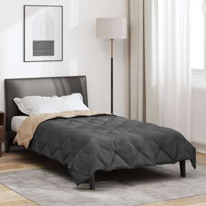 vidaXL Vol jaar dekbed Antraciet en Taupe 155 x 220 cm Microfiber vidaXL Vol jaar dekbed Antraciet en Taupe 155 x 220 cm Microfiber