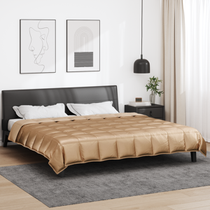 vidaXL Vol jaar dekbed Goud 220 x 260 cm Satijn en Microfiber vidaXL Vol jaar dekbed Goud 220 x 260 cm Satijn en Microfiber