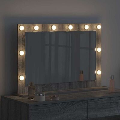 Vidaxl - Spiegel Grey Sonoma - 80x55cm - Wandmontage LED Vidaxl - Spiegel Grey Sonoma - 80x55cm - Wandmontage LED