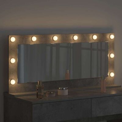 Vidaxl Grijs Beton Make-up Spiegel - Grote Moderne Badkamer Spiegel Vidaxl Grijs Beton Make-up Spiegel - Grote Moderne Badkamer Spiegel