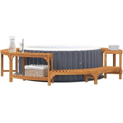 vidaXL Hot Tub Omgeving Massief Acaciahout Bruin vidaXL Hot Tub Omgeving Massief Acaciahout Bruin