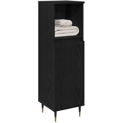 Vidaxl Zwart Eiken Badkast 30x30x100 cm Modern Opbergmeubel Vidaxl Zwart Eiken Badkast 30x30x100 cm Modern Opbergmeubel