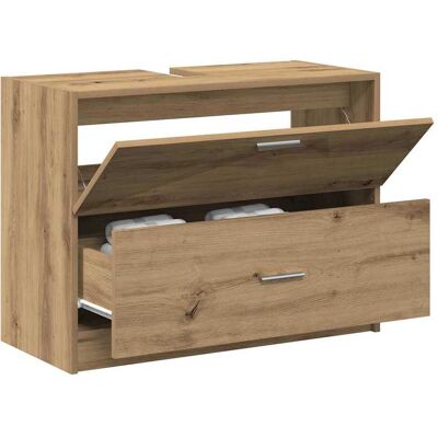 vidaXL Badkamerkast Rechthoekig Houtnerf 78x37x59cm - Badkamerkast vidaXL Badkamerkast Rechthoekig Houtnerf 78x37x59cm - Badkamerkast