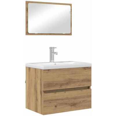vidaXL Badkamermeubelset 2 st Artisan Eiken 57 x 37 x 45 cm vidaXL Badkamermeubelset 2 st Artisan Eiken 57 x 37 x 45 cm