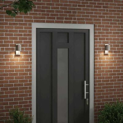 vidaXL Buiten Wandlamp 2 pcs Zilver 6,5 x 10,5 x 16 cm RVS en Glas vidaXL Buiten Wandlamp 2 pcs Zilver 6,5 x 10,5 x 16 cm RVS en Glas