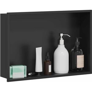 vidaXL Douche Niche Zwart 45 x 30 x 9,5 cm Roestvrij staal vidaXL Douche Niche Zwart 45 x 30 x 9,5 cm Roestvrij staal