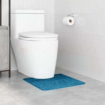 vidaXL Blau Polyester Badmatte - Rechthoekig Modern Badkameraccessoire vidaXL Blau Polyester Badmatte - Rechthoekig Modern Badkameraccessoire