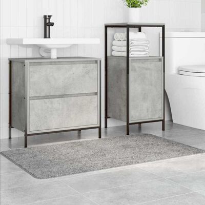 vidaXL - 70x120 - Grijs - Polyester - Badmat vidaXL - 70x120 - Grijs - Polyester - Badmat