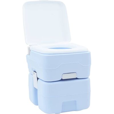 Vidaxl Lichtblauwe Draagbare Campingtoilet - Campingtoilet Vidaxl Lichtblauwe Draagbare Campingtoilet - Campingtoilet