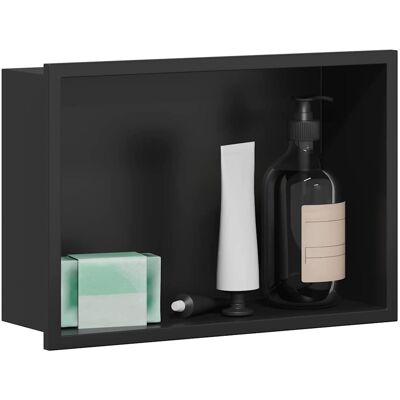 vidaXL Douche Niche Zwart 30 x 20 x 9,5 cm Roestvrij staal vidaXL Douche Niche Zwart 30 x 20 x 9,5 cm Roestvrij staal