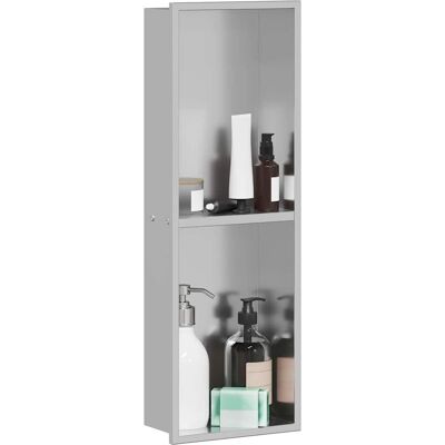 vidaXL Douche Niche zilver 60 x 20 x 9,5 cm Roestvrij staal vidaXL Douche Niche zilver 60 x 20 x 9,5 cm Roestvrij staal