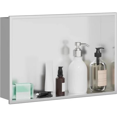 vidaXL Douche Niche zilver 45 x 30 x 9,5 cm Roestvrij staal vidaXL Douche Niche zilver 45 x 30 x 9,5 cm Roestvrij staal