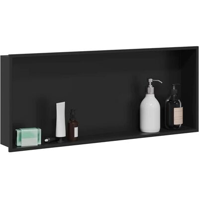 vidaXL Douche Niche Zwart 75 x 30 x 9,5 cm Roestvrij staal vidaXL Douche Niche Zwart 75 x 30 x 9,5 cm Roestvrij staal