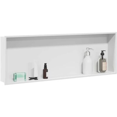 vidaXL Douche Niche Wit 90 x 30 x 9,5 cm Roestvrij staal vidaXL Douche Niche Wit 90 x 30 x 9,5 cm Roestvrij staal