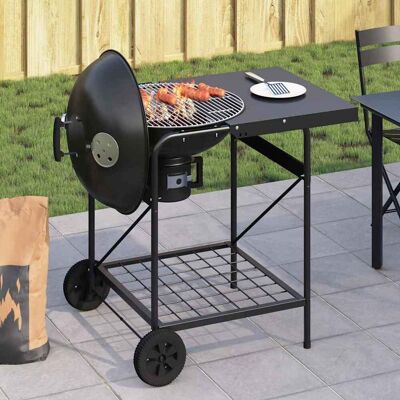 vidaXL Zwarte Stalen Draagbare Buitenbarbecue - Buiten Grill vidaXL Zwarte Stalen Draagbare Buitenbarbecue - Buiten Grill
