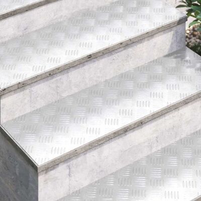vidaXL Aluminium Trede - Ruwvast Zilver vidaXL Aluminium Trede - Ruwvast Zilver