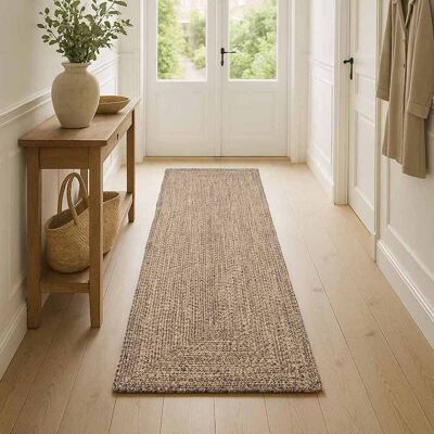 vidaXL Vloerkleden Naturel en Zwart 60 x 200 cm Jute vidaXL Vloerkleden Naturel en Zwart 60 x 200 cm Jute