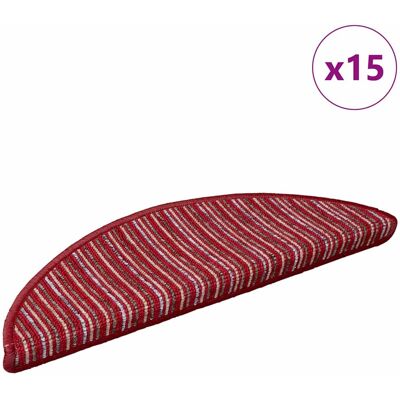 vidaXL Zelfklevende Trapmatten 15 pcs Rood 56 x 17 x 3 cm vidaXL Zelfklevende Trapmatten 15 pcs Rood 56 x 17 x 3 cm