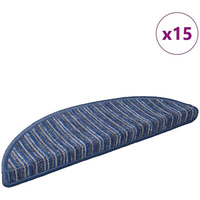 vidaXL Zelfklevende Trapmatten 15 pcs Blauw 56 x 17 x 3 cm vidaXL Zelfklevende Trapmatten 15 pcs Blauw 56 x 17 x 3 cm