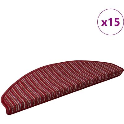 vidaXL Zelfklevende Trapmatten 15 pcs Rood 65 x 21 x 4 cm vidaXL Zelfklevende Trapmatten 15 pcs Rood 65 x 21 x 4 cm