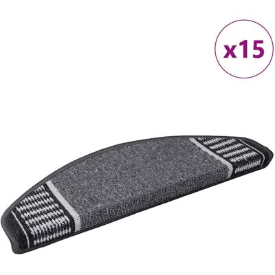 vidaXL Zelfklevende Trapmatten 15 pcs Antraciet 65 x 21 x 4 cm vidaXL Zelfklevende Trapmatten 15 pcs Antraciet 65 x 21 x 4 cm