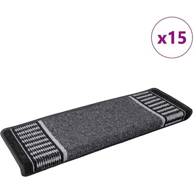 vidaXL Zelfklevende Trapmatten 15 pcs Antraciet 65 x 21 x 4 cm vidaXL Zelfklevende Trapmatten 15 pcs Antraciet 65 x 21 x 4 cm