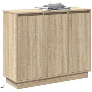 VidaXl Sonoma Eiken LED Nachtkastje 90x32x75 cm VidaXl Sonoma Eiken LED Nachtkastje 90x32x75 cm