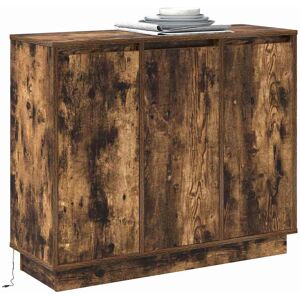 Rustieke Bijzettafel Vidaxl - 90x32x75 cm, Donker Eiken - Slaapkamermeubilair Rustieke Bijzettafel Vidaxl - 90x32x75 cm, Donker Eiken - Slaapkamermeubilair