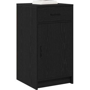 Vidaxl Zwart Eiken Dressoir - Modern Opslagmeubel Vidaxl Zwart Eiken Dressoir - Modern Opslagmeubel