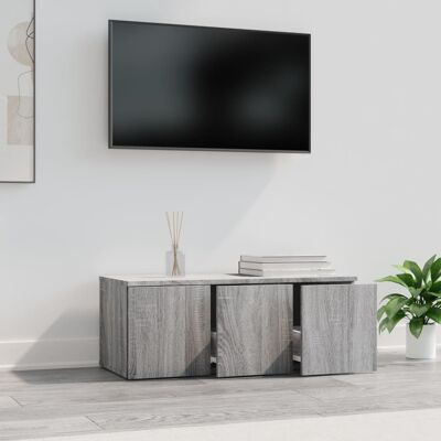 vidaXL Grijze Sonoma TV-kast van Spaanplaat 80x34x30 cm - TV-meubel vidaXL Grijze Sonoma TV-kast van Spaanplaat 80x34x30 cm - TV-meubel