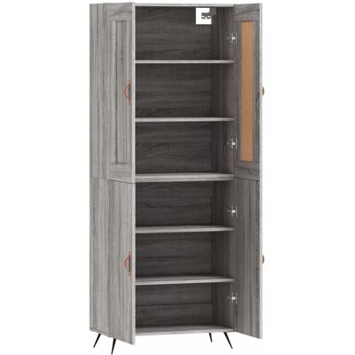 vidaXL Grijze Sonoma Hoge Kast - Sideboard vidaXL Grijze Sonoma Hoge Kast - Sideboard
