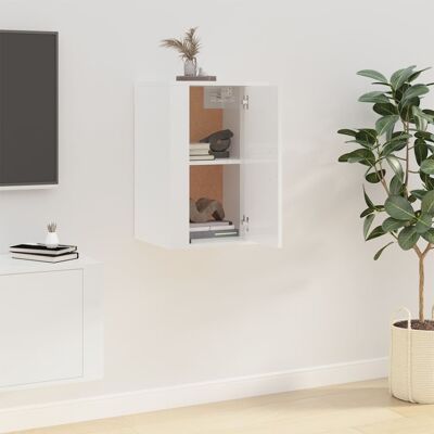 vidaXL Wandgemonteerde TV Kast Hoogglans Wit 40x34,5x60 cm - TV Kast vidaXL Wandgemonteerde TV Kast Hoogglans Wit 40x34,5x60 cm - TV Kast