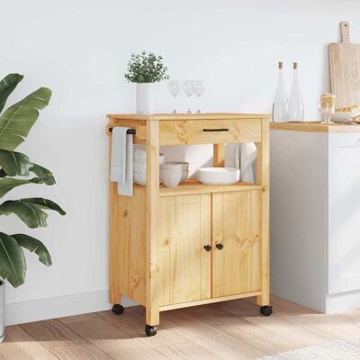 vidaXL Monza Keukentrolley - Hout, Bruin, 60x40x90cm vidaXL Monza Keukentrolley - Hout, Bruin, 60x40x90cm