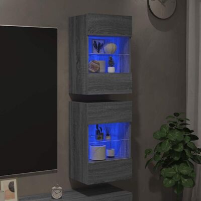 MAISONCHIC Sonoma Gray Wand-TV-meubel met LED-verlichting MAISONCHIC Sonoma Gray Wand-TV-meubel met LED-verlichting