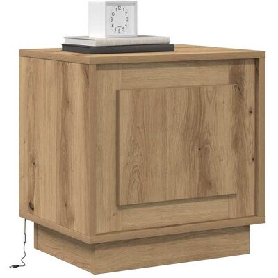 Vidaxl Eiken Nachtkastje Moderne LED Verlichting Duurzaam Hout Vidaxl Eiken Nachtkastje Moderne LED Verlichting Duurzaam Hout