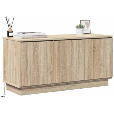 vidaXL TV-kast - Sonoma Eiken - Modern Ontwerp, LED-verlichting, Schuifdeuren - TV Kast vidaXL TV-kast - Sonoma Eiken - Modern Ontwerp, LED-verlichting, Schuifdeuren - TV Kast