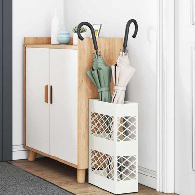vidaXL Regen paraplu standaard Wit 28 x 12 x 41 cm Staal vidaXL Regen paraplu standaard Wit 28 x 12 x 41 cm Staal