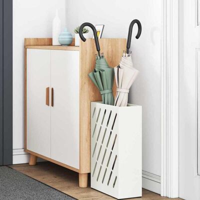 vidaXL Regen paraplu standaard Wit 28 x 12 x 41 cm Staal vidaXL Regen paraplu standaard Wit 28 x 12 x 41 cm Staal