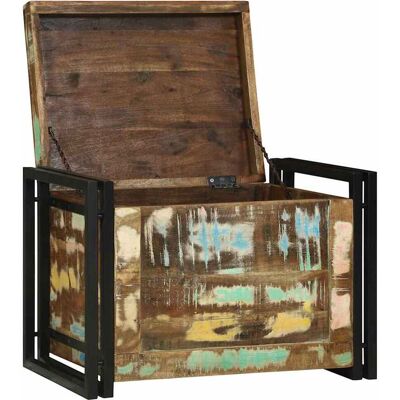 vidaXL Opbergbox Bruin en zwart 60 x 40 x 41 cm hergebruikt hout vidaXL Opbergbox Bruin en zwart 60 x 40 x 41 cm hergebruikt hout