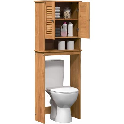vidaXL Toiletkast met plank VIGO Bruin en Honingbruin 60 x 27 x 161 cm vidaXL Toiletkast met plank VIGO Bruin en Honingbruin 60 x 27 x 161 cm