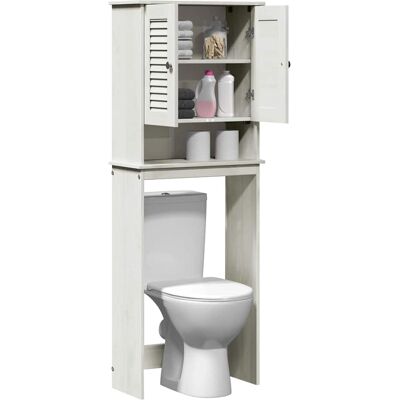 vidaXL Toiletkast met plank VIGO Wit en Antiek Wit 60 x 27 x 161 cm vidaXL Toiletkast met plank VIGO Wit en Antiek Wit 60 x 27 x 161 cm