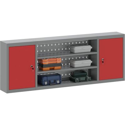 vidaXL Wandgemonteerde Gereedschapskast met rood paneel - Wandgemonteerde Gereedschapskast vidaXL Wandgemonteerde Gereedschapskast met rood paneel - Wandgemonteerde Gereedschapskast