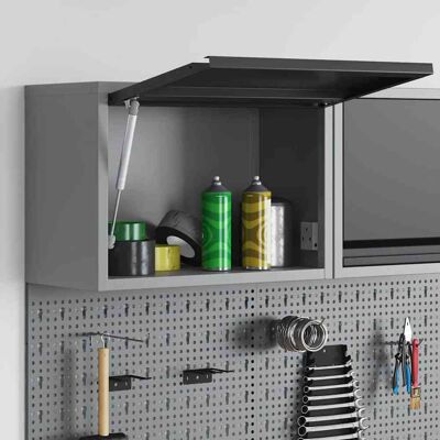 vidaXL Wandmontage stalen gereedschapskast - 50x25x35cm, Zwart vidaXL Wandmontage stalen gereedschapskast - 50x25x35cm, Zwart